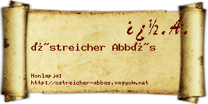 Östreicher Abbás névjegykártya